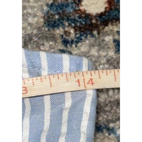 Speechless Mini Dress Blue White Vertical Stripes Spaghetti Straps Ruffled Hem - Picture 4 of 7